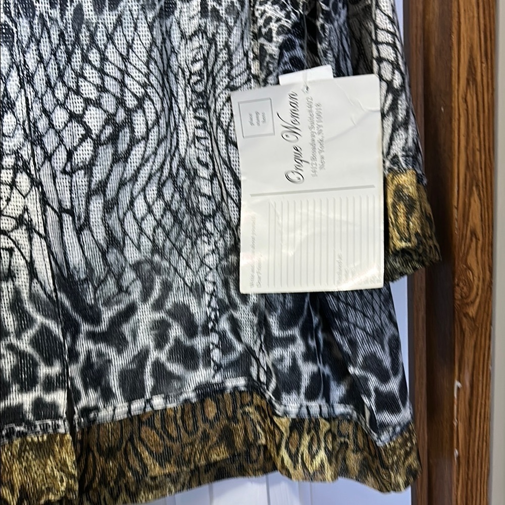 Onque Woman Animal Print Black and White Tunic Jacket 3X NWT - Picture 4 of 7